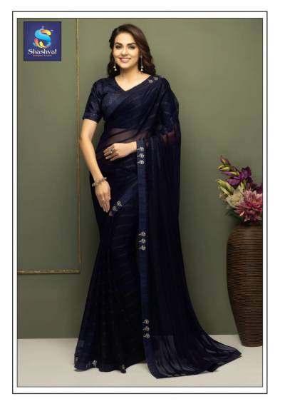 SAANVI VOL 2 BY SHASHVAT NEW FANCY FABRIC SAREE EXPORTER IN INDIA